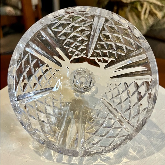 Vintage Lidded Crystal Dish with Frosted Rose Pattern West Germany Lead Crystal - Picture 9 of 12